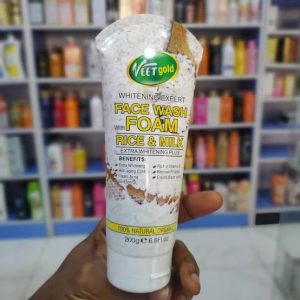 veet gold face wash with foam rice & milk 200g