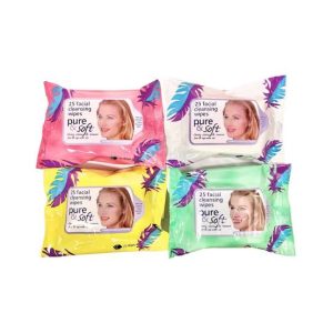 pure & soft face wipes by 25