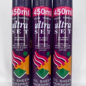 ultra set oil sheen hair spray 450ml