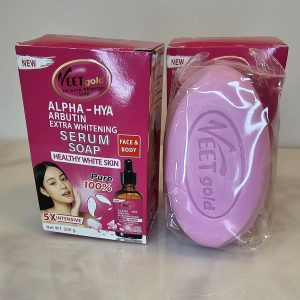 veet gold alpha hya arbutin serum soap 200g