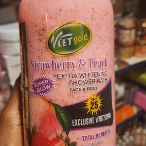 veet gold strawberry & peach bath 1000ml