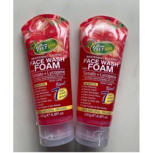 veet gold whitening expert face wash foam with tomato 200g